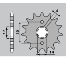 Зірочка передня pbr 270 16 18nc kawasaki klx 110, suzuki drz 110 (ланцюг 420)