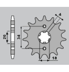 Pbr передня зірочка 273 13 18nc honda xl 200r 81-83, xr 200r (ланцюг 520) (jtf1256.13)