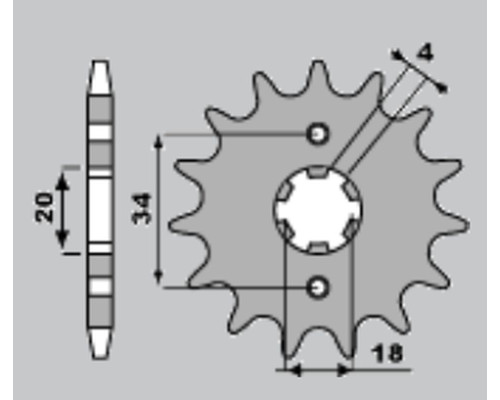 Pbr передня зірочка 273 13 18nc honda xl 200r 81-83, xr 200r (ланцюг 520) (jtf1256.13)