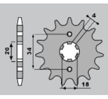 Pbr передня зірочка 273 13 18nc honda xl 200r 81-83, xr 200r (ланцюг 520) (jtf1256.13)