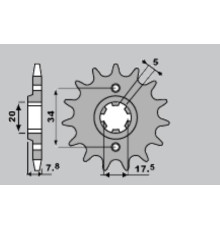 Pbr передня зірочка 279 14 18nc nsr 125/ vt 125 (jtf327.14) (ланцюг 520)