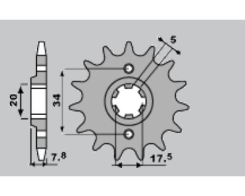 Pbr передня зірочка 279 14 18nc nsr 125/ vt 125 (jtf327.14) (ланцюг 520)
