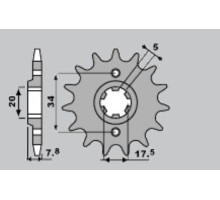 Pbr передня зірочка 279 14 18nc nsr 125/ vt 125 (jtf327.14) (ланцюг 520)
