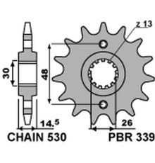 Pbr передня зірочка 339 16 honda vfr 800 '02-'14 (jtf339.16) (ланцюг 530) (33916jt)