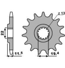 Передня зірочка pbr 4101 15 18nc (ланцюг 428)