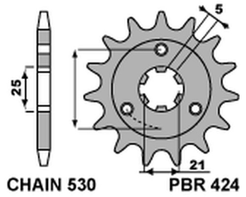 Зірочка передня pbr 424 15 18nc suzuki gt 380/550 (750=+1) (ланцюг 530)