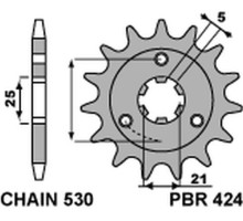 Зірочка передня pbr 424 15 18nc suzuki gt 380/550 (750=+1) (ланцюг 530)