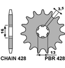 Pbr передня зірочка 428 12 suzuki jr 50 82-04 (ланцюг 428)