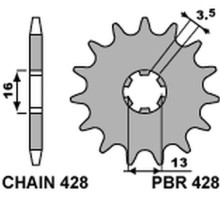 Pbr передня зірочка 428 12 suzuki jr 50 82-04 (ланцюг 428)