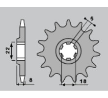Зірочка передня pbr 431 13 suzuki pe 250 '78-'82, rm 250 '79-'81, rm 400 '78-'80 ( (jtf431.13) (ланцюг 520) (43113jt)