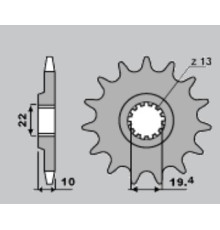 Pbr передня зірочка 435 16 suzuki dr 350 '90-'99 (+1) drz 400 '00-'20 (+1) (jtf432.16)* (ланцюг 520)