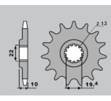 Pbr передня зірочка 435 16 suzuki dr 350 '90-'99 (+1) drz 400 '00-'20 (+1) (jtf432.16)* (ланцюг 520)