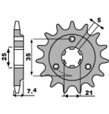 Зірочка передня pbr 437 14 18nc suzuki dr600/650 '85-'95 (-2) (ланцюг 520)