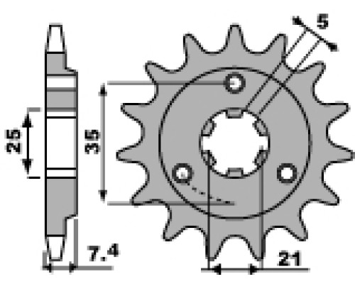 Зірочка передня pbr 437 14 18nc suzuki dr600/650 '85-'95 (-2) (ланцюг 520)