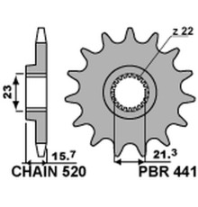 Pbr передня зірочка 441 15 yamaha xt 600 '89-'98, xtz 660 '91-'98 (jtf577.15) (ланцюг 520) (44115jt)