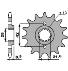 Зірочка передня pbr 523 14 18nc kawasaki el 250 (88-04) klx 250 06-10 (jtf516.14) (ланцюг 520)