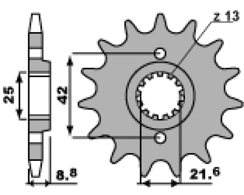 Зірочка передня pbr 523 14 18nc kawasaki el 250 (88-04) klx 250 06-10 (jtf516.14) (ланцюг 520)