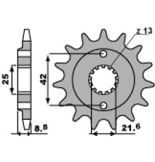 Зірочка передня pbr 525 16 18nc kawasaki gpz 500s 87-05 (ланцюг 520) (jtf512.16)