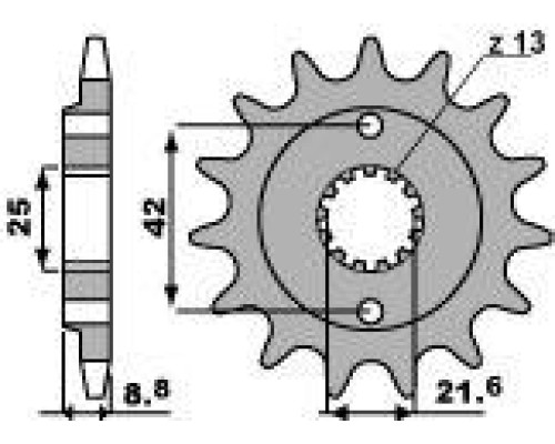 Передня зірочка pbr 525 17 18nc (ланцюг 520)