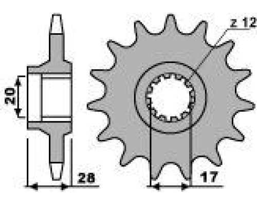 Зірочка передня pbr 550 16 18nc gilera 125 (84-88) (ланцюг 428)
