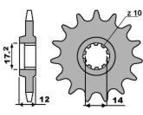 Зірочка передня pbr 553 14 18nc gilera 50 90-96 (ланцюг 415)