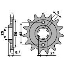 Зірочка передня pbr 581 14 18nc yamaha tt 350`86-99 (ланцюг 520)