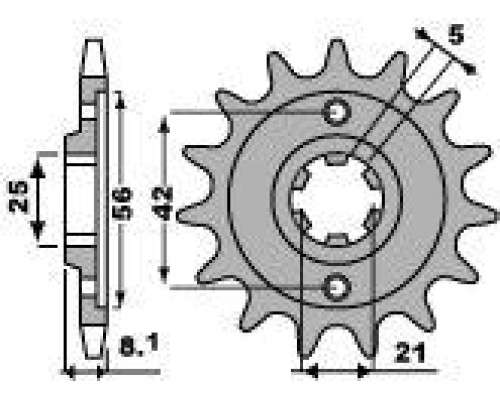 Зірочка передня pbr 581 14 18nc yamaha tt 350`86-99 (ланцюг 520)