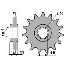 Зірочка передня pbr 594 12 18nc garelli 50 (83-91) (ланцюг 415)