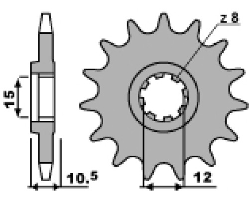 Зірочка передня pbr 595 13 18nc aprilia 50 86-91 (ланцюг 415)