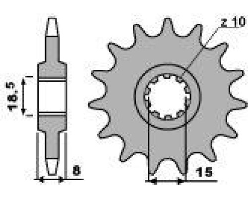 Передня зірочка pbr 599 12 18nc (ланцюг 415)