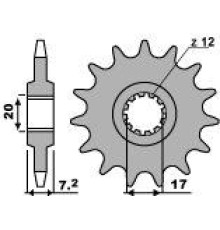 Pbr передня зірочка 600 10 18nc (ланцюг 415)