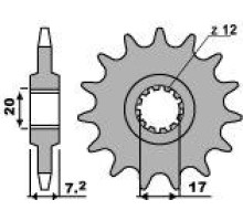 Pbr передня зірочка 600 11 18nc (ланцюг 415) minarelli am6