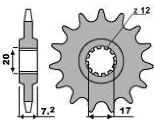 Pbr передня зірочка 600m 12 18nc am6 (ланцюг 420) (jtf1120.12)