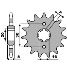 Передня зірочка pbr 718 13 18nc (ланцюг 520)