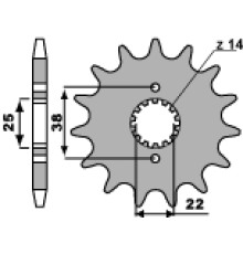 Pbr передня зірочка 728 14 18nc (ланцюг 530) cagiva elefant 750 87-89