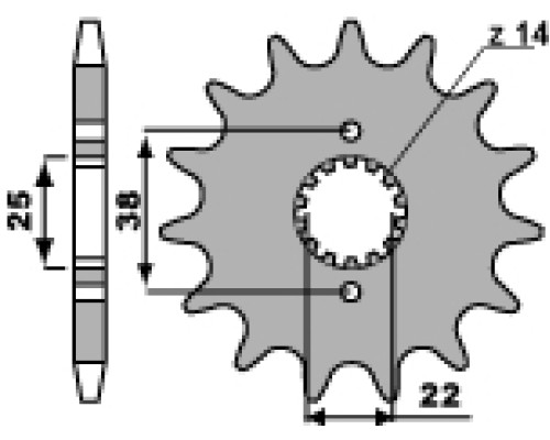 Pbr передня зірочка 728 14 18nc (ланцюг 530) cagiva elefant 750 87-89