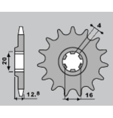 Передня зірочка pbr 801 13 tm 125 en '00-'05, tm 125 mx '00-'04, tm 80 '93-'01 (ланцюг 520)