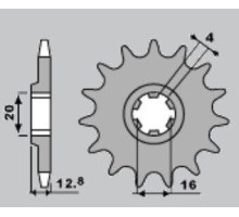 Передня зірочка pbr 801 13 tm 125 en '00-'05, tm 125 mx '00-'04, tm 80 '93-'01 (ланцюг 520)
