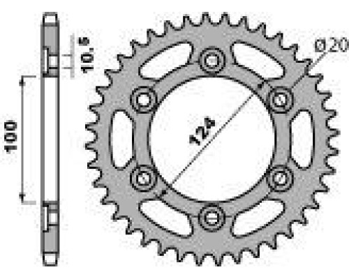 Pbr задня зірочка 1027 41 c45 ducati monster 750 99-02 (jtr735.41) (ланцюг 520)