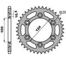 Pbr задня зірочка 1027 44 c45 ducati 620 sport 03 (jtr735.44) (ланцюг 520)