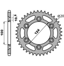 Pbr задня зірочка 1027 46 c45 ducati monster 600/620 00-06 (jtr735.46) (ланцюг 520)
