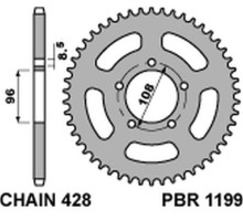 Задня зірочка pbr 1199 49 c45 mz 125 rt/sm (ланцюг 428)