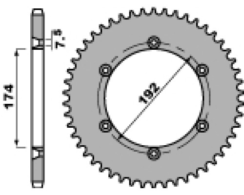 Задня зірочка pbr 1499 47 c45 moto morini 350 (86-87) (ланцюг 520)