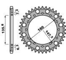 Задня зірочка pbr 1507 56 f fantic 50 (ланцюг 428)