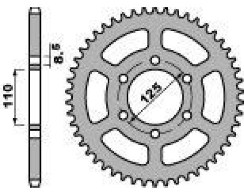 Задня зірочка pbr 1514 41 c45 cagiva 125 freccia 89-92 (ланцюг 520)