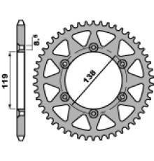 Pbr задня зірочка 213 50 c45 husaberg 92-99 (jtr1950.50) (ланцюг 520)