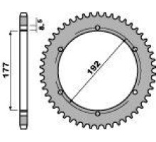Pbr задня зірічка 223 53 c45 husqvarna wr 125/250/400 79-88 (ланцюг 520)
