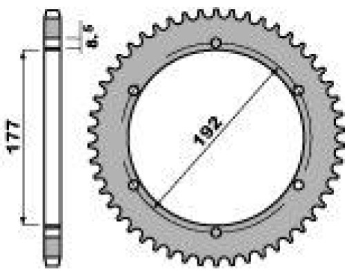 Pbr задня зірічка 223 53 c45 husqvarna wr 125/250/400 79-88 (ланцюг 520)