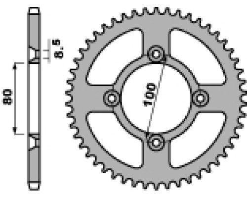 Pbr задня зірічка 238 36 f honda crf 70/ xr 70 00-11 (ланцюг 420) (jtr1214.36)