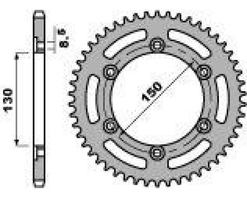 Pbr задня зірочка 245 53 c45 honda xl 250s (78-81) (може замінити на 4308 53) (ланцюг 520)